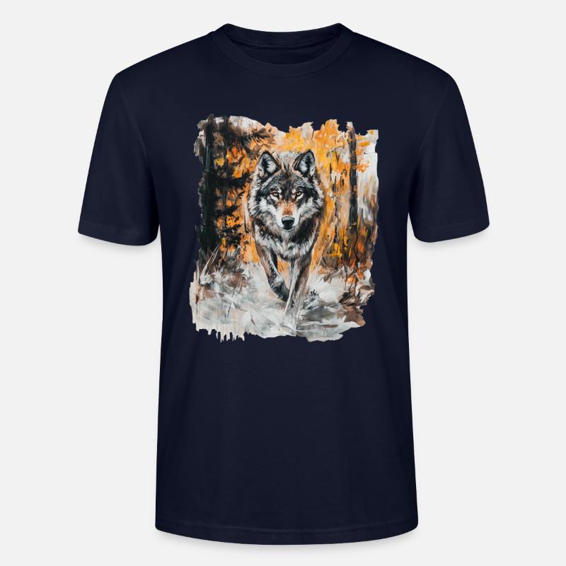 Wolf Wald Kunst - Stanley/Stella Unisex Bio-T-Shirt CRAFTER - Navy