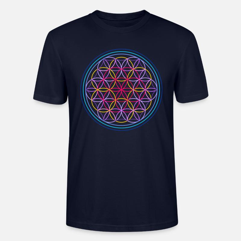 Fleur de vie rouge-bleu - T-shirt bio CRAFTER Stanley Stella Unisexe - marine