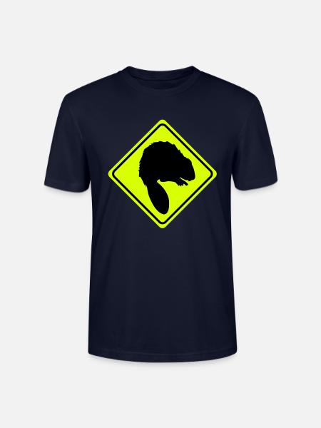 Warnung Biber - 2 farb - Stanley/Stella Unisex Bio-T-Shirt CRAFTER - Navy
