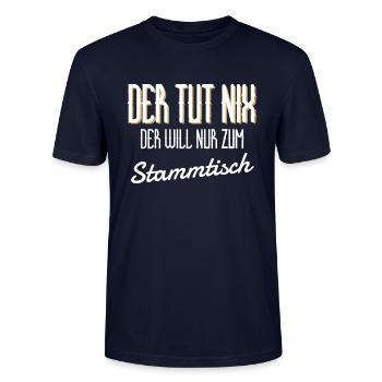 Stammtisch - lustiges Geschenk - Stanley/Stella Unisex Bio-T-Shirt CRAFTER - Navy - Vorne - Alina (178cm) & Michal (187cm)