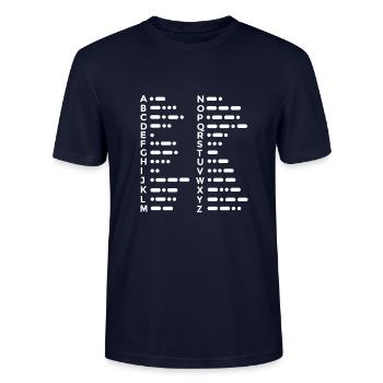 Morse Alphabet - T-shirt bio CRAFTER Stanley Stella Unisexe - marine - Devant - Alina (178cm) & Michal (187cm)