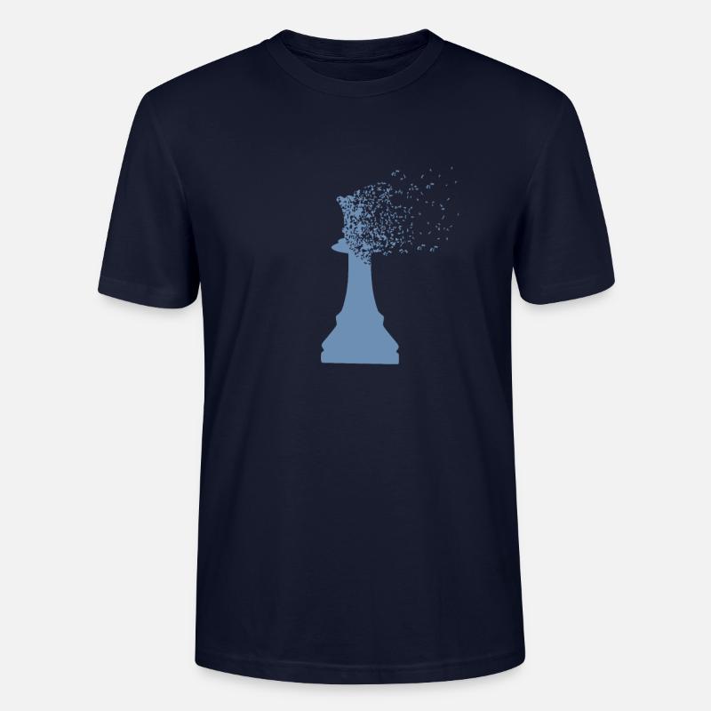 Chess queen king dispersion - Stanley/Stella Unisex Bio-T-Shirt CRAFTER - Navy