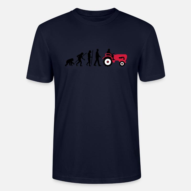 evolution_bauer_mit_traktor_032013_a_3c - Stanley/Stella CRAFTER Unisex Organic T-Shirt - navy