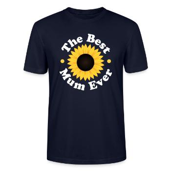 Best Mum Ever Sunflower - Stanley/Stella CRAFTER Unisex Organic T-Shirt - navy - Front - Alina (178cm) & Michal (187cm)