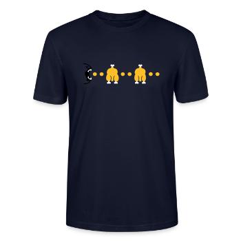 Hähnchen fressen / chicken blow-out (3c) - Stanley/Stella Unisex Bio-T-Shirt CRAFTER - Navy - Vorne - Alina (178cm) & Michal (187cm)