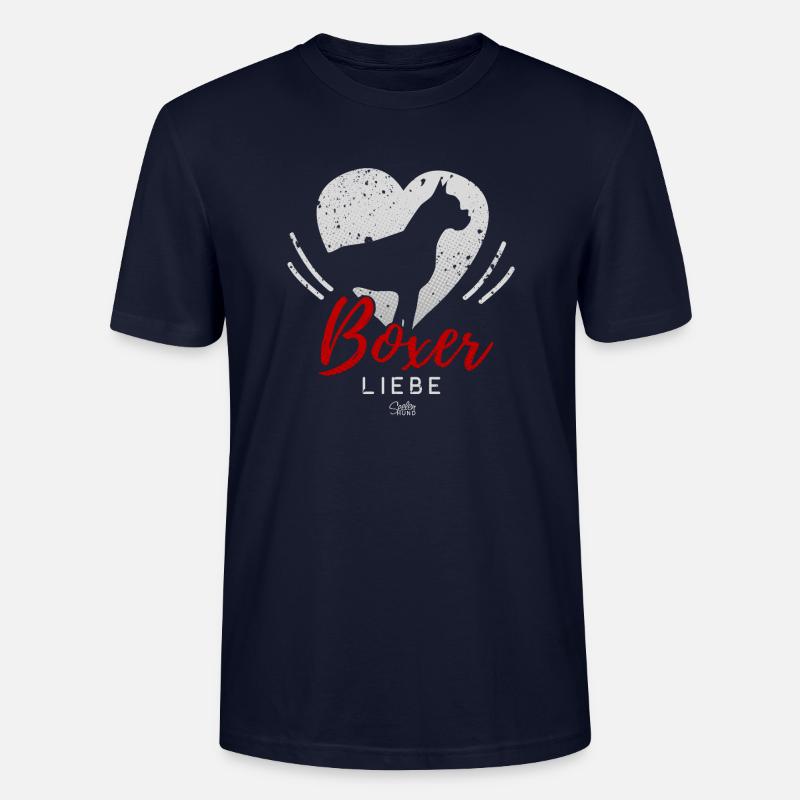 Boxer Liebe mit Herz - Stanley/Stella Unisex Bio-T-Shirt CRAFTER - Navy