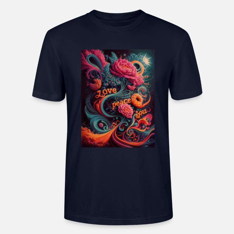 psychedelic hippies design 70th - T-shirt bio CRAFTER Stanley Stella Unisexe - marine
