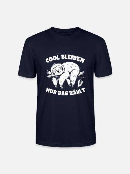 Lustiges Faultier cool bleiben - Stanley/Stella Unisex Bio-T-Shirt CRAFTER - Navy