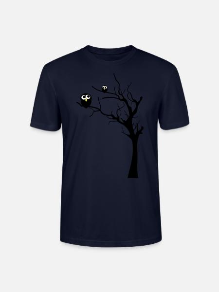 Eulen auf einem Baum - Stanley/Stella Unisex Bio-T-Shirt CRAFTER - Navy