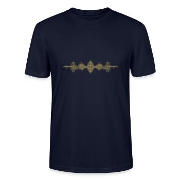 Musikfrequenz Ton Wellen Physik und Sound - Stanley/Stella Unisex Bio-T-Shirt CRAFTER - Navy - Vorne - Alina (178cm) & Michal (187cm)