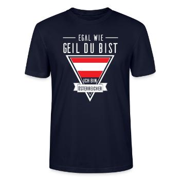 Ich bin Österreicher - Österreicher Shirt - Stanley/Stella Unisex Bio-T-Shirt CRAFTER - Navy - Vorne - Alina (178cm) & Michal (187cm)