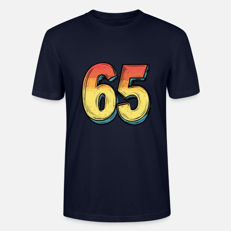 65 Zahl Comic - Stanley/Stella Unisex Bio-T-Shirt CRAFTER - Navy