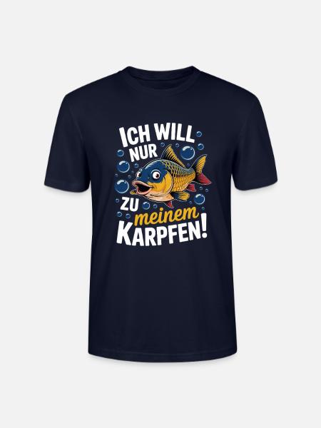 Ich will nur zu meinem Karpfen - Stanley/Stella Unisex Bio-T-Shirt CRAFTER - Navy