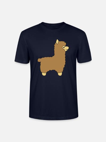lama alpaca comic - Stanley/Stella Unisex Bio-T-Shirt CRAFTER - Navy