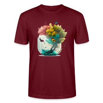 La forêt miniature - T-shirt bio CRAFTER Stanley Stella Unisexe - bordeaux - Devant - Alina (178cm) & Michal (187cm)