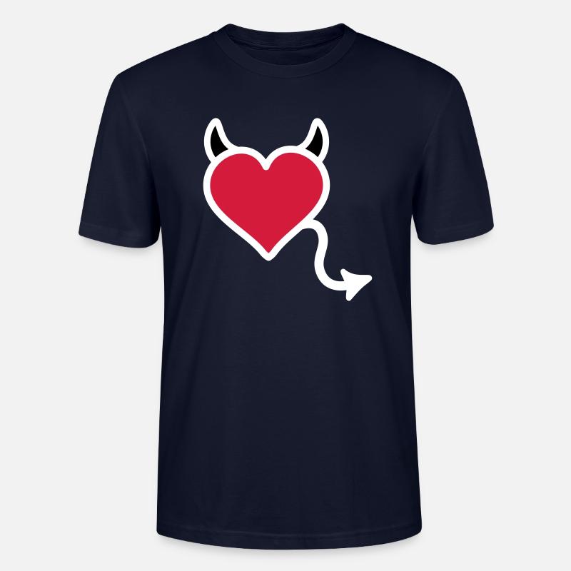 Devil devil heart - Stanley/Stella CRAFTER Unisex Organic T-Shirt - navy
