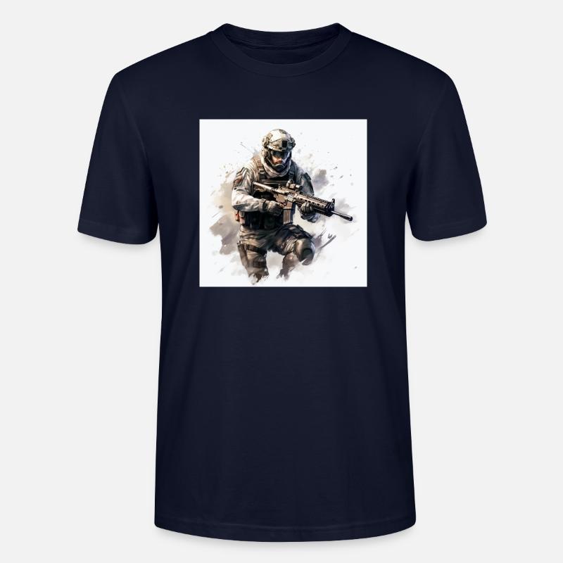 COD gaming art shooter - Stanley/Stella Unisex Bio-T-Shirt CRAFTER - Navy