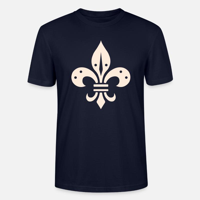 Fleur de lis Design - Stanley/Stella Unisex Bio-T-Shirt CRAFTER - Navy