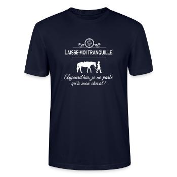Laisse moi tranquille - T-shirt bio CRAFTER Stanley Stella Unisexe - marine - Devant - Alina (178cm) & Michal (187cm)