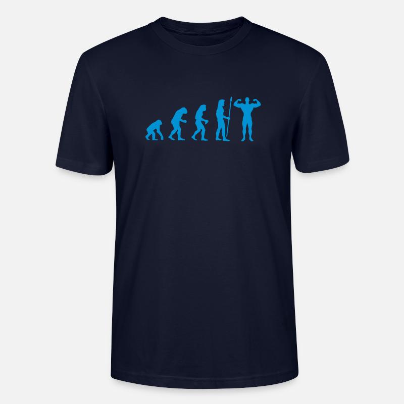 evolution_bodybuilding2 - T-shirt bio CRAFTER Stanley Stella Unisexe - marine