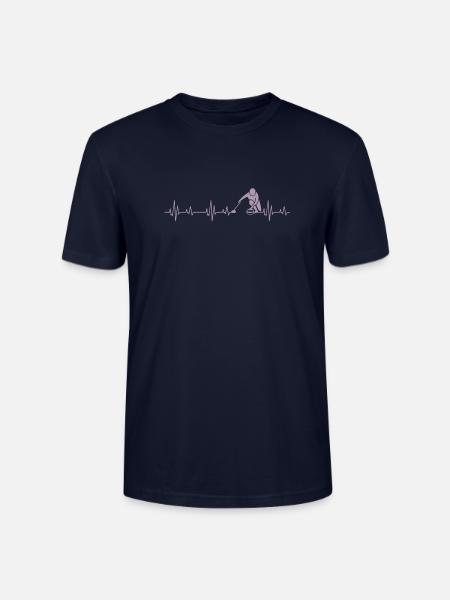 Idées cadeaux Curling Heartbeat - T-shirt bio CRAFTER Stanley Stella Unisexe - marine