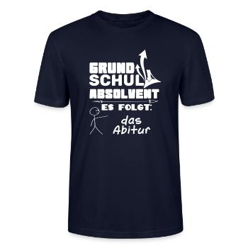 Grundschule Abschluss, jetzt kommt das Abitur - Stanley/Stella Unisex Bio-T-Shirt CRAFTER - Navy - Vorne - Alina (178cm) & Michal (187cm)