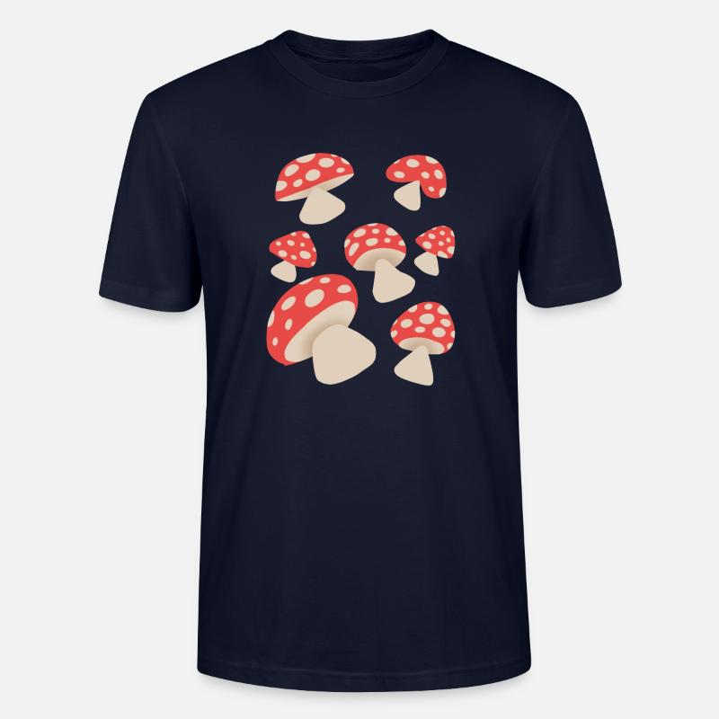 toadstools - Stanley/Stella CRAFTER Unisex Organic T-Shirt - navy