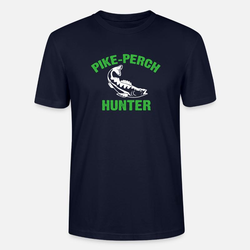 Angelfreunde Pike Perch Hunter - Stanley/Stella Unisex Bio-T-Shirt CRAFTER - Navy
