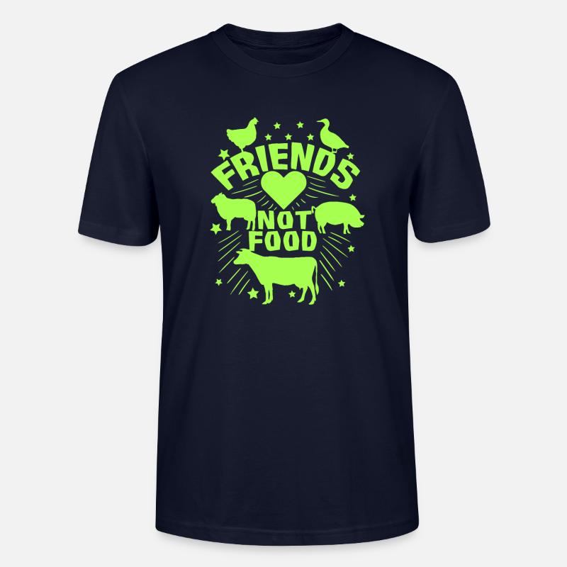 Vegan Veganer Freunde Nicht Essen Fleisch Geschenk - Stanley/Stella Unisex Bio-T-Shirt CRAFTER - Navy