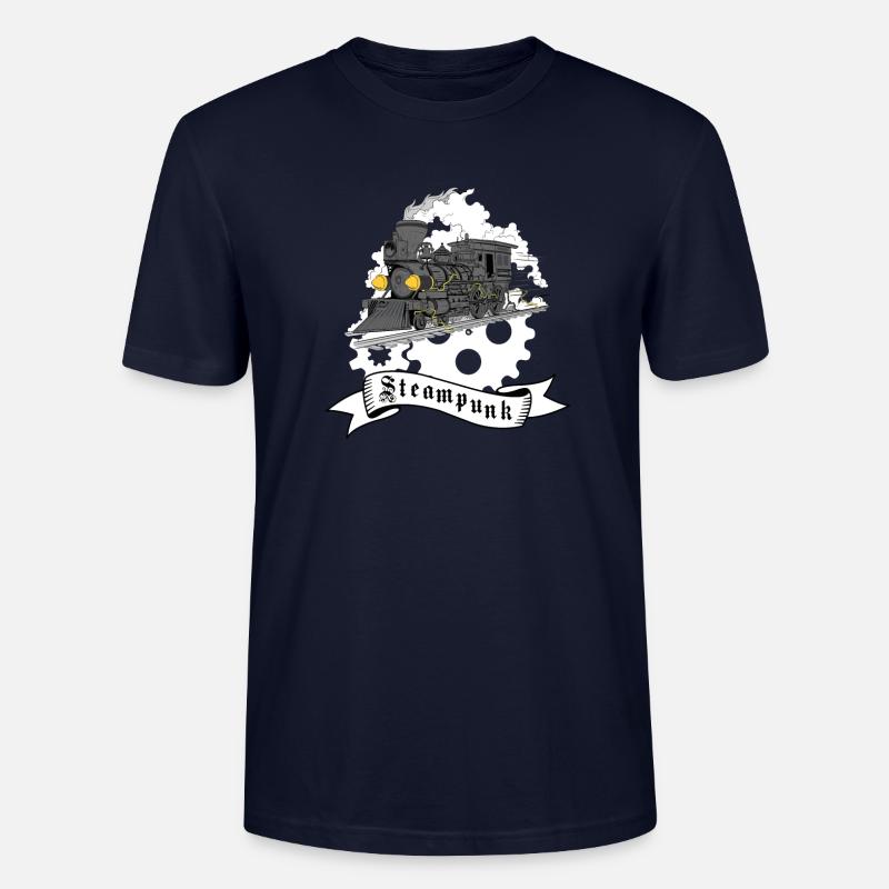 Train à vapeur Steampunk - T-shirt bio CRAFTER Stanley Stella Unisexe - marine