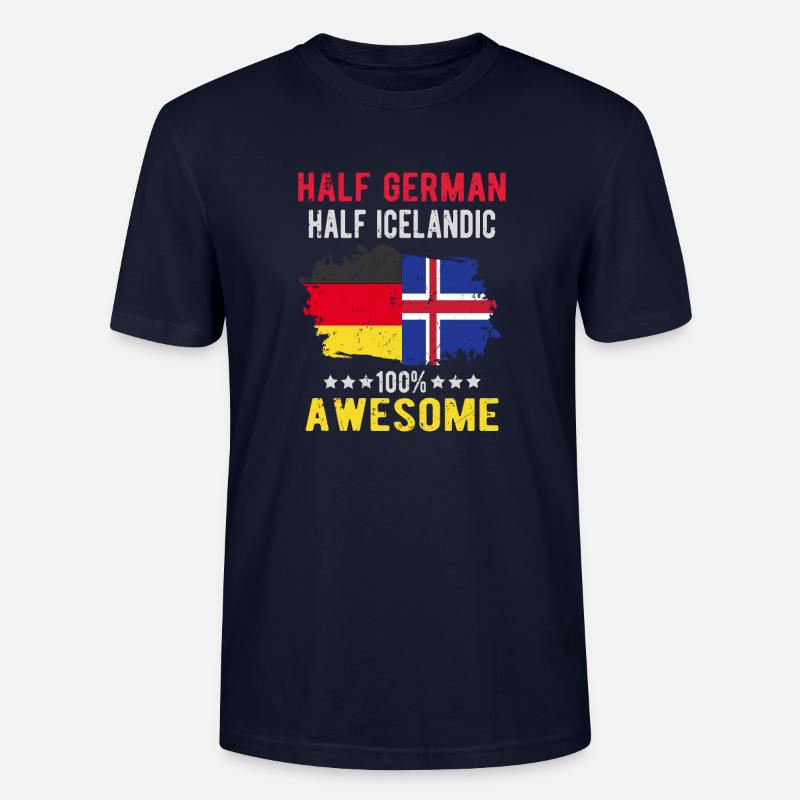 Halb Deutsch Halb Isländer - Stanley/Stella Unisex Bio-T-Shirt CRAFTER - Navy