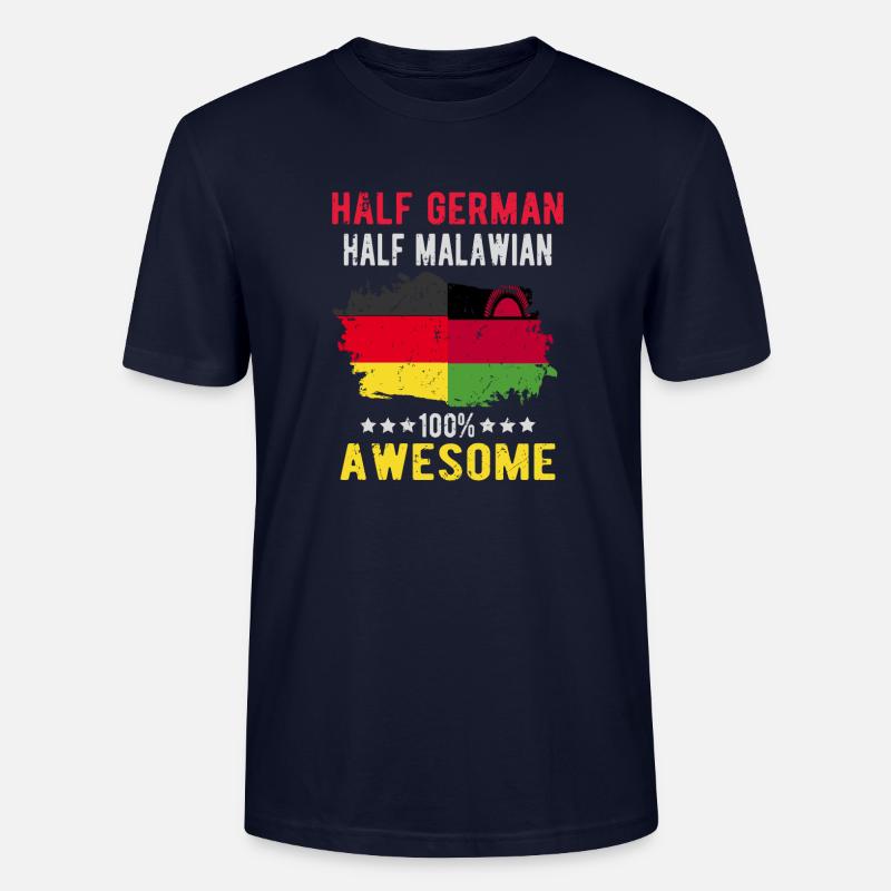 Halb Deutsch Halb Malawi - Stanley/Stella Unisex Bio-T-Shirt CRAFTER - Navy