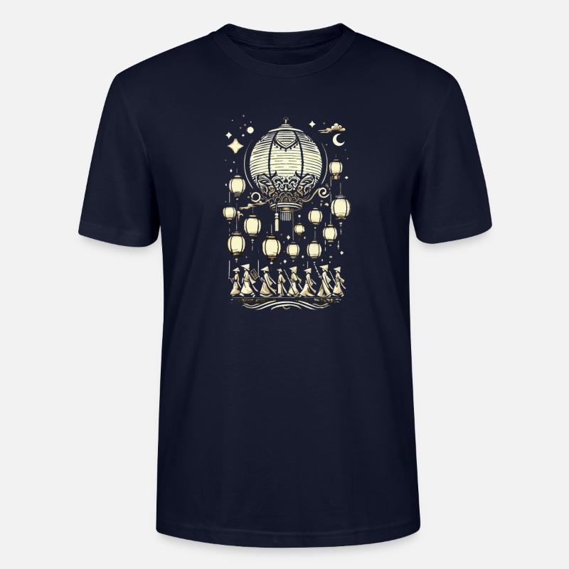 Laternenumzug, Lampion - Stanley/Stella Unisex Bio-T-Shirt CRAFTER - Navy