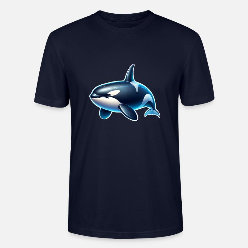 Orca Killer Whale - Stanley/Stella CRAFTER Unisex Organic T-Shirt - navy