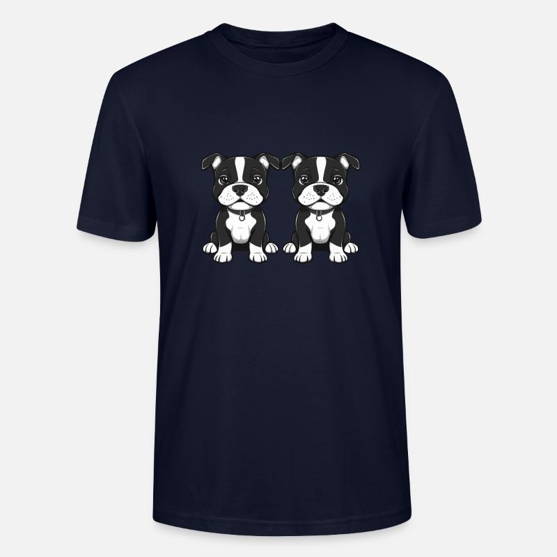 Pit Terrier Hund Comic - Stanley/Stella Unisex Bio-T-Shirt CRAFTER - Navy