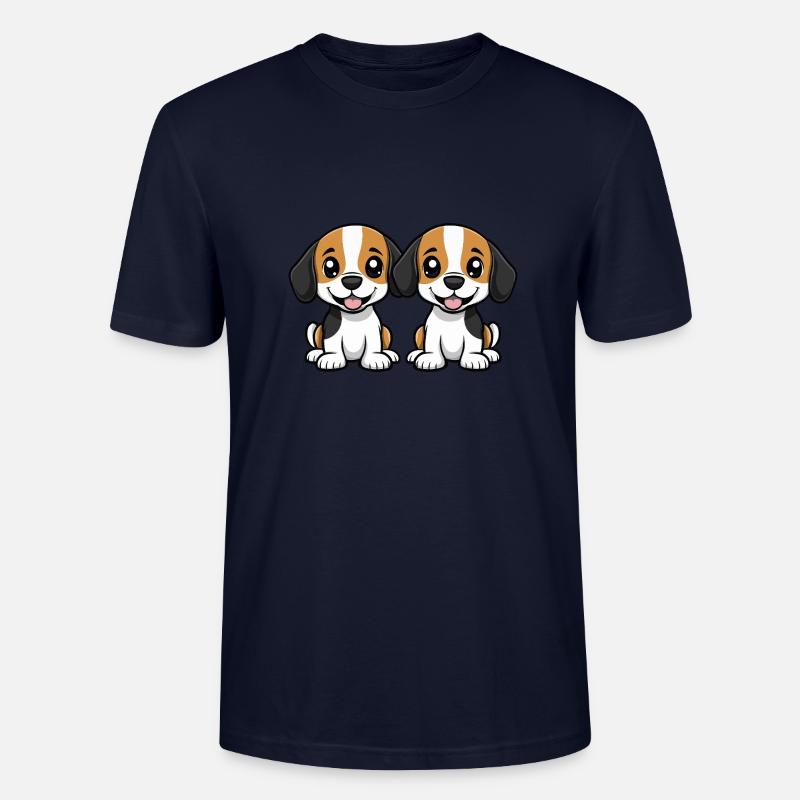 Beagle Hund Comic - Stanley/Stella Unisex Bio-T-Shirt CRAFTER - Navy