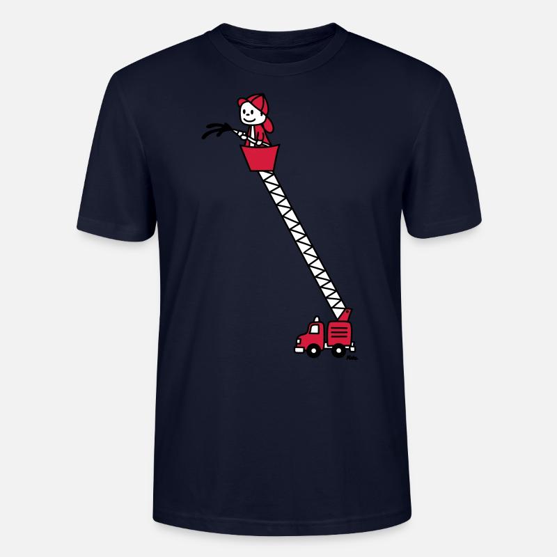 Feuerwehrmann mit Feuerwehrauto (c) - Stanley/Stella Unisex Bio-T-Shirt CRAFTER - Navy