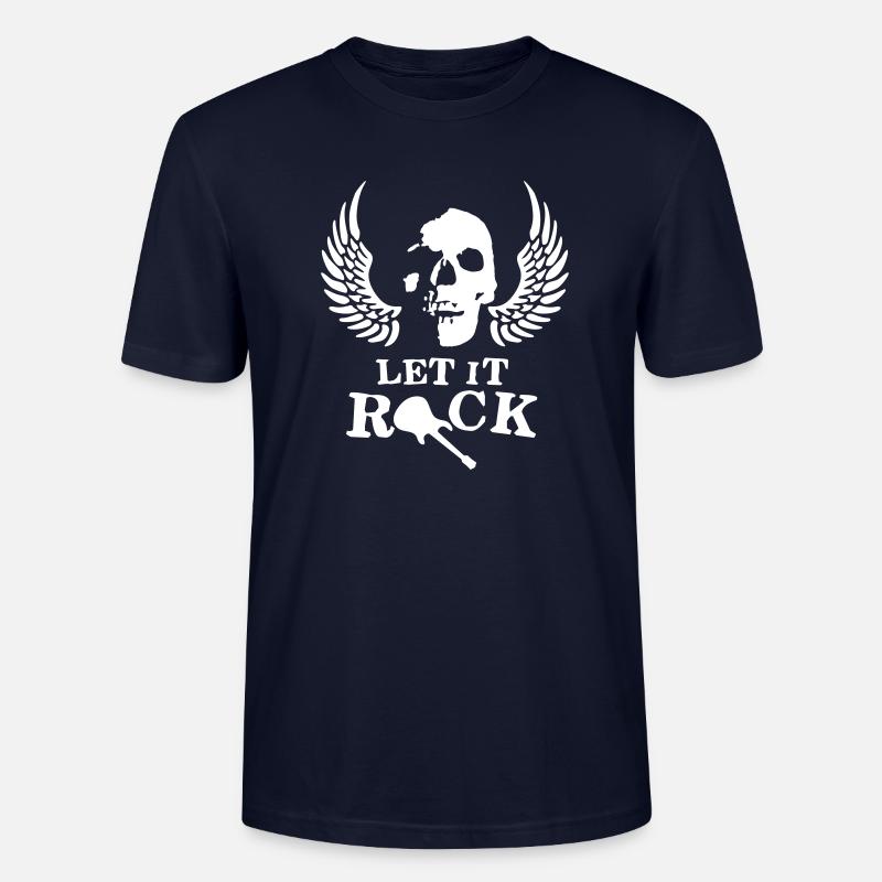 rock__roll_wing_skull_112013_c_1c - Stanley/Stella Unisex Bio-T-Shirt CRAFTER - Navy