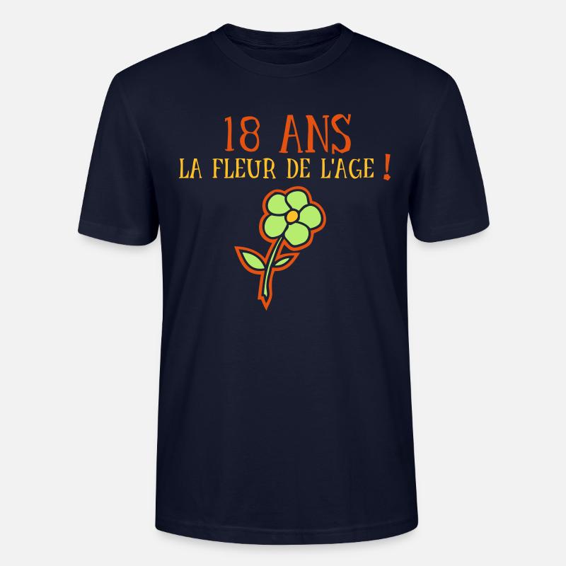 18 ans fleur age - T-shirt bio CRAFTER Stanley Stella Unisexe - marine