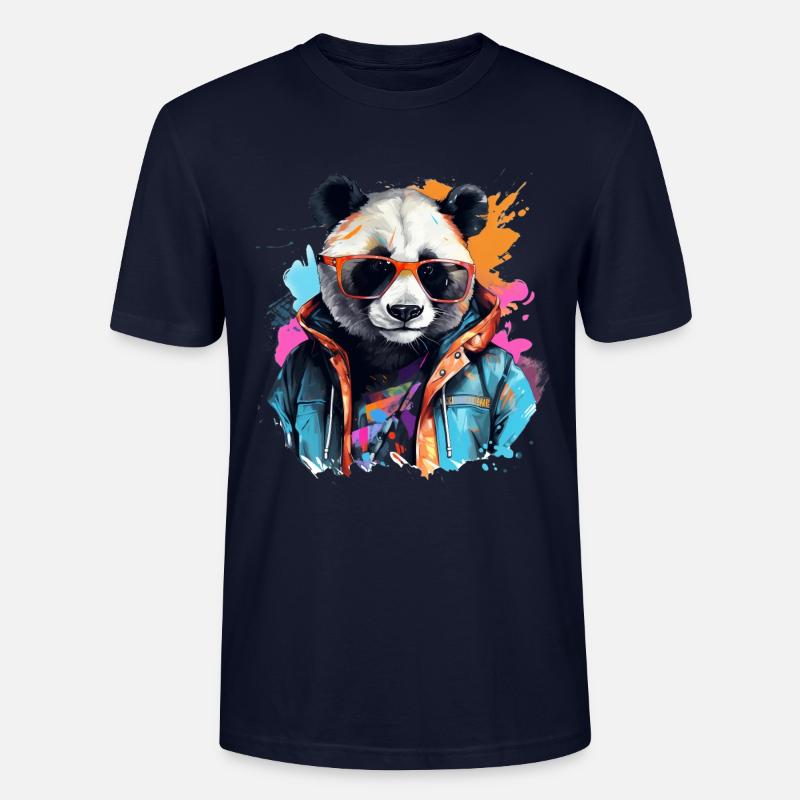 Rogue Panda. Design im Graffiti-Stil. - Stanley/Stella Unisex Bio-T-Shirt CRAFTER - Navy
