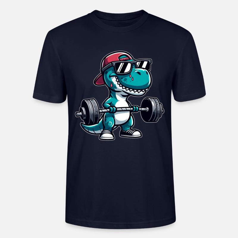 T-Rex Workout Dino Krafttraining - Stanley/Stella Unisex Bio-T-Shirt CRAFTER - Navy