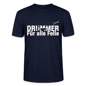 Drummer Für alle Felle - Stanley/Stella Unisex Bio-T-Shirt CRAFTER - Navy - Vorne - Alina (178cm) & Michal (187cm)