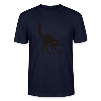 Katzenbuckel - Stanley/Stella Unisex Bio-T-Shirt CRAFTER - Navy - Vorne - Alina (178cm) & Michal (187cm)