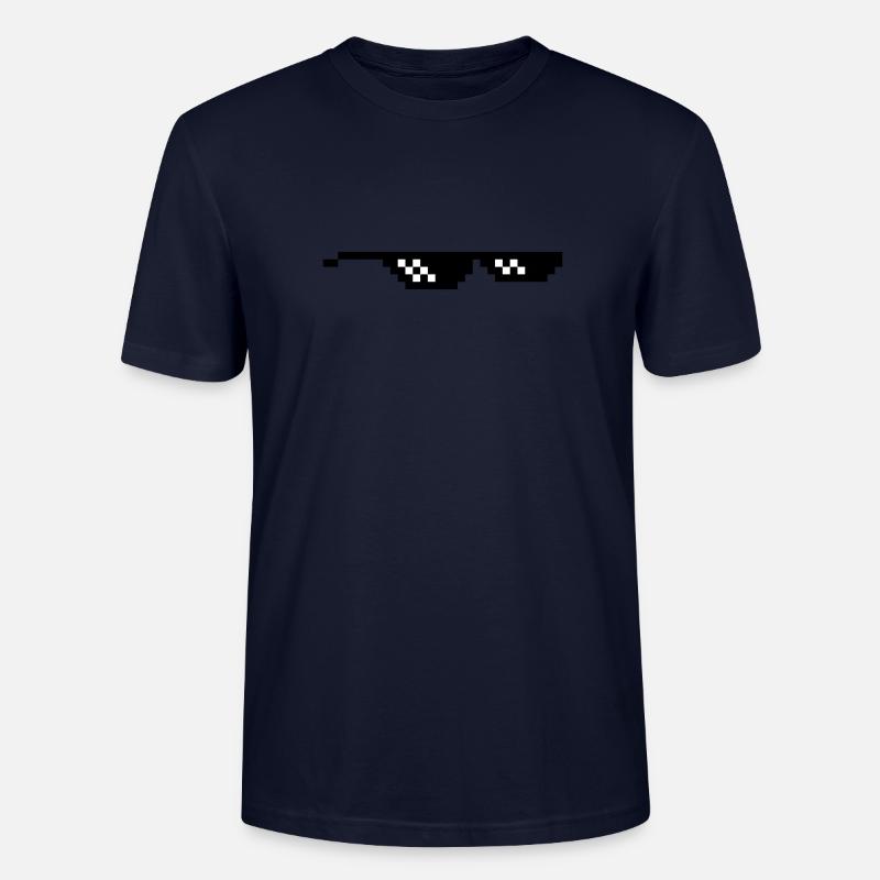 geeks lunettes pixel internet meme - T-shirt bio CRAFTER Stanley Stella Unisexe - marine