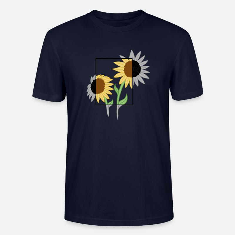 Sonnenblume Grau&Farbe - Stanley/Stella Unisex Bio-T-Shirt CRAFTER - Navy