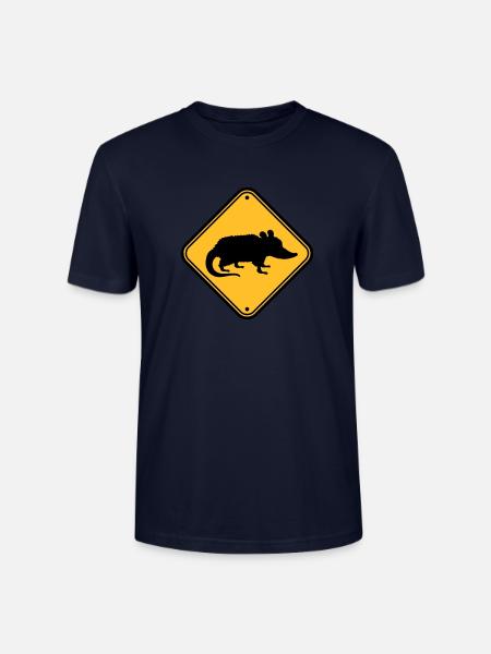 Opossum Danger Shield - Stanley/Stella CRAFTER Unisex Organic T-Shirt - navy