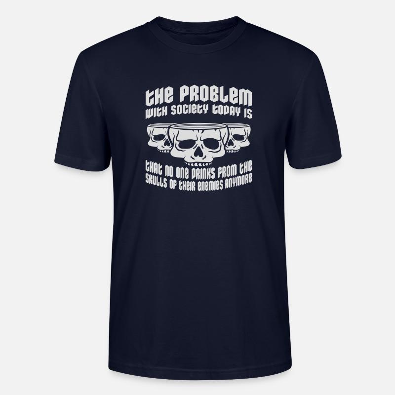 drinks from enemies skulls - Stanley/Stella CRAFTER Unisex Organic T-Shirt - navy
