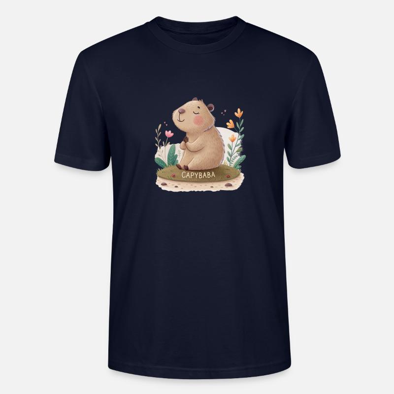 Bababara – Zen mit Kapibara - Stanley/Stella Unisex Bio-T-Shirt CRAFTER - Navy