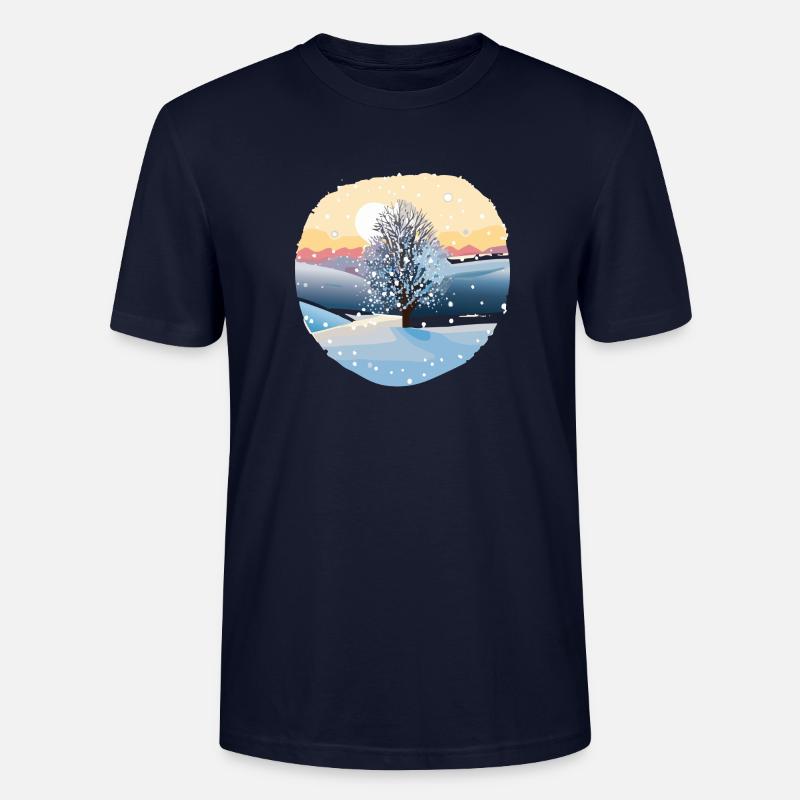 Winter Magic: Snow Magic Tree - Stanley/Stella CRAFTER Unisex Organic T-Shirt - navy