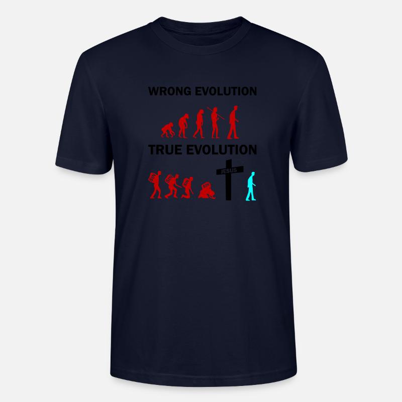 true evolution jesus - Stanley/Stella Unisex Bio-T-Shirt CRAFTER - Navy